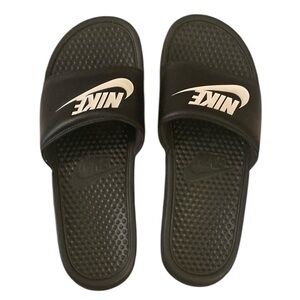 Nike Black and White Slide Sandals